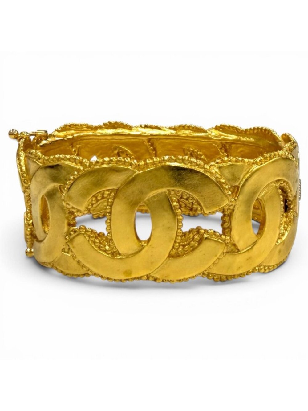 Chanel Vintage CC Logo Bangle Bracelet Gold